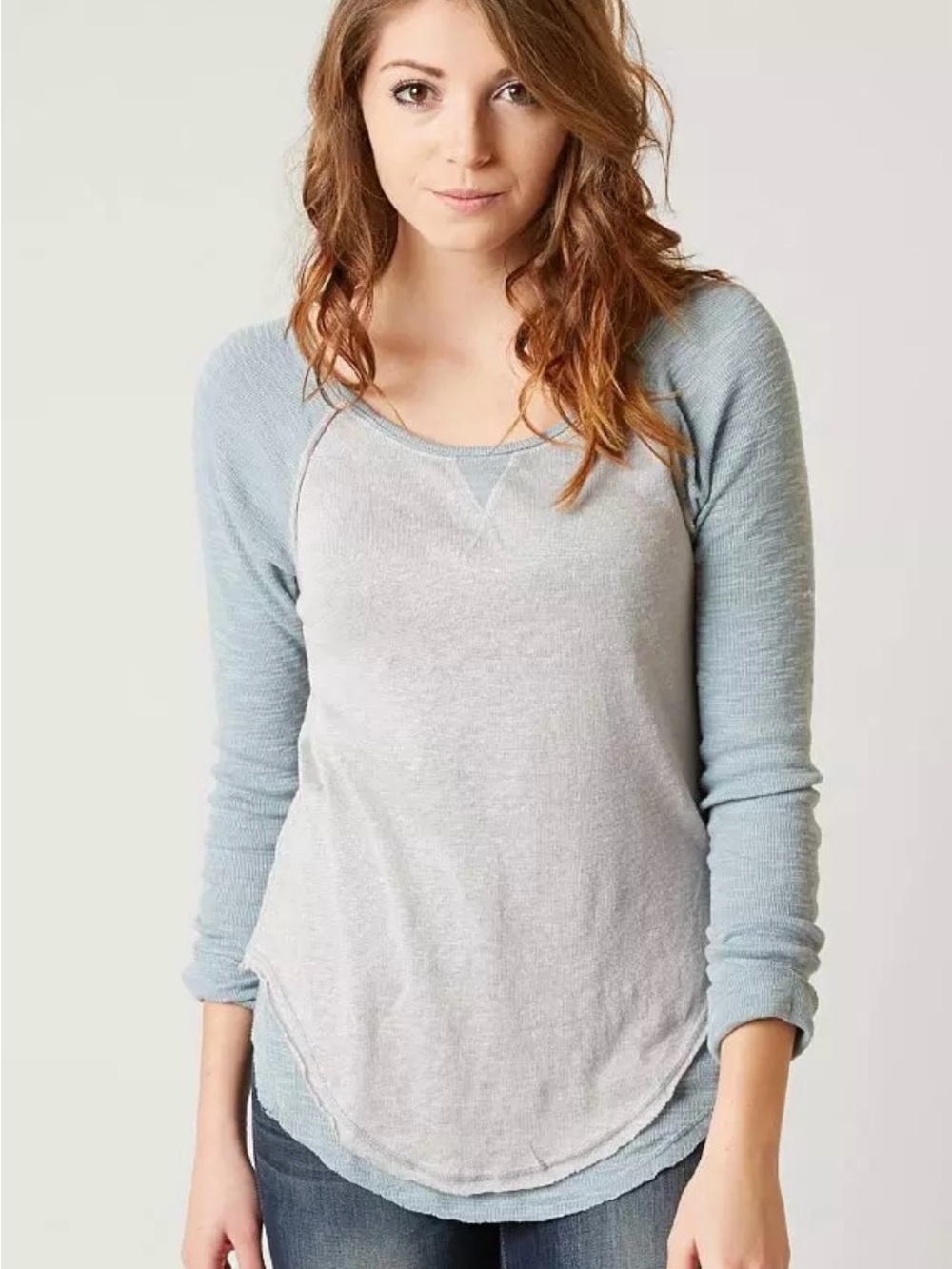Free People We The Free Friday Feeling  Layered Top Distressed Henley Small